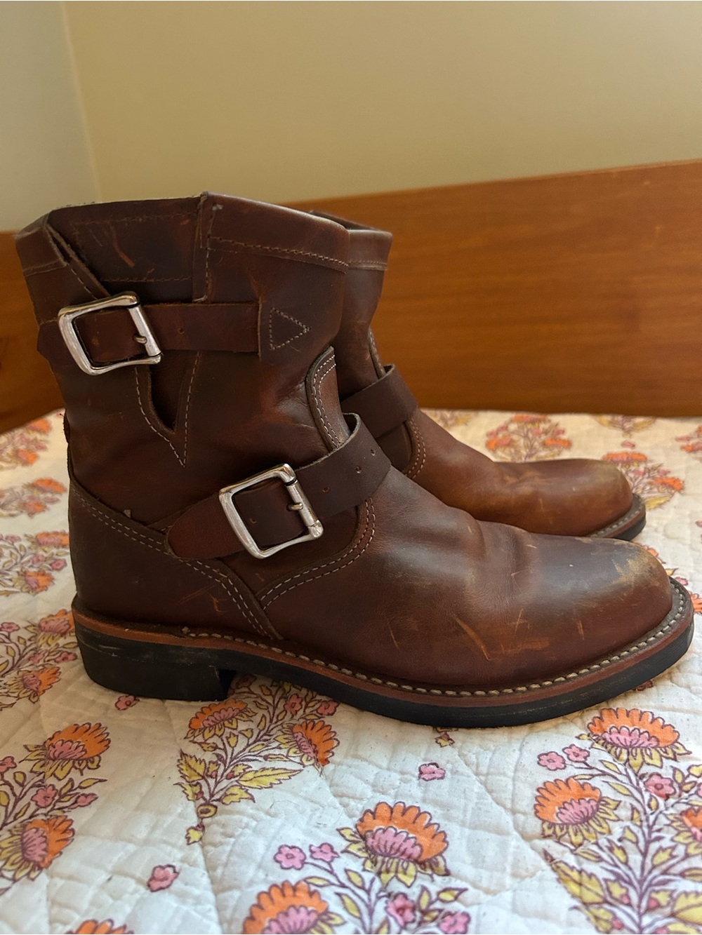 Chippewa Brown Leather Engineer Boots